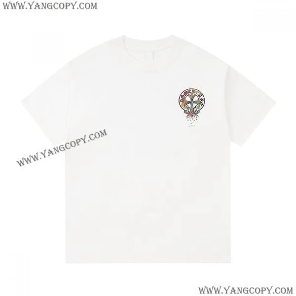 クロムハーツ 偽物 ネック ロゴ Tシャツ 半袖 Kun97711