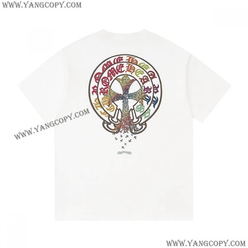 クロムハーツ 偽物 ネック ロゴ Tシャツ 半袖 Kun97711