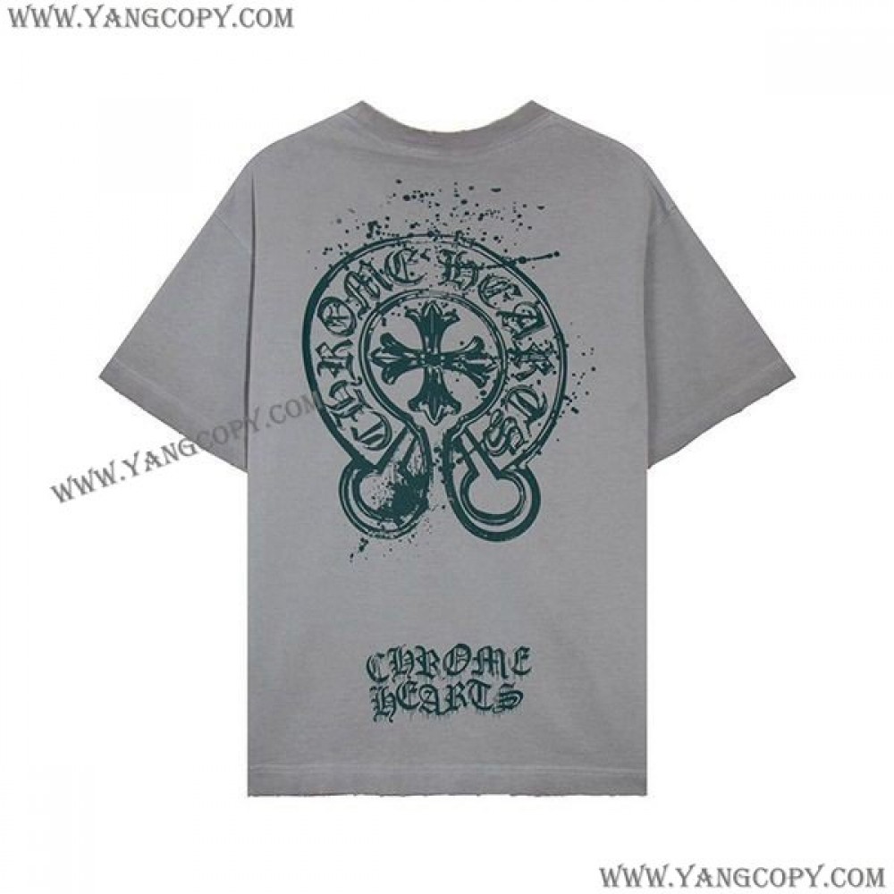 クロムハーツ コピー ホースシュー バックプリントTシャツ Kul27850