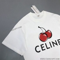 セリーヌ 偽物 ロゴ コットンTシャツ Cew30581