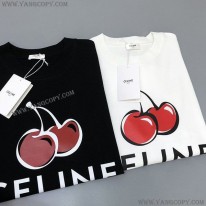 セリーヌ 偽物 ロゴ コットンTシャツ Cew30581