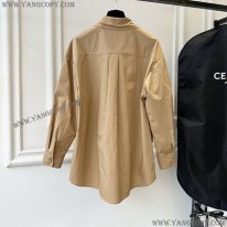 セリーヌ コピー オーバーサイズシャツ ストライプ シルク Cev01409