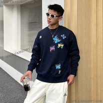 ルイヴィトン 偽物 LVバタフライクルーネックスウェットシャツ 1AATBM