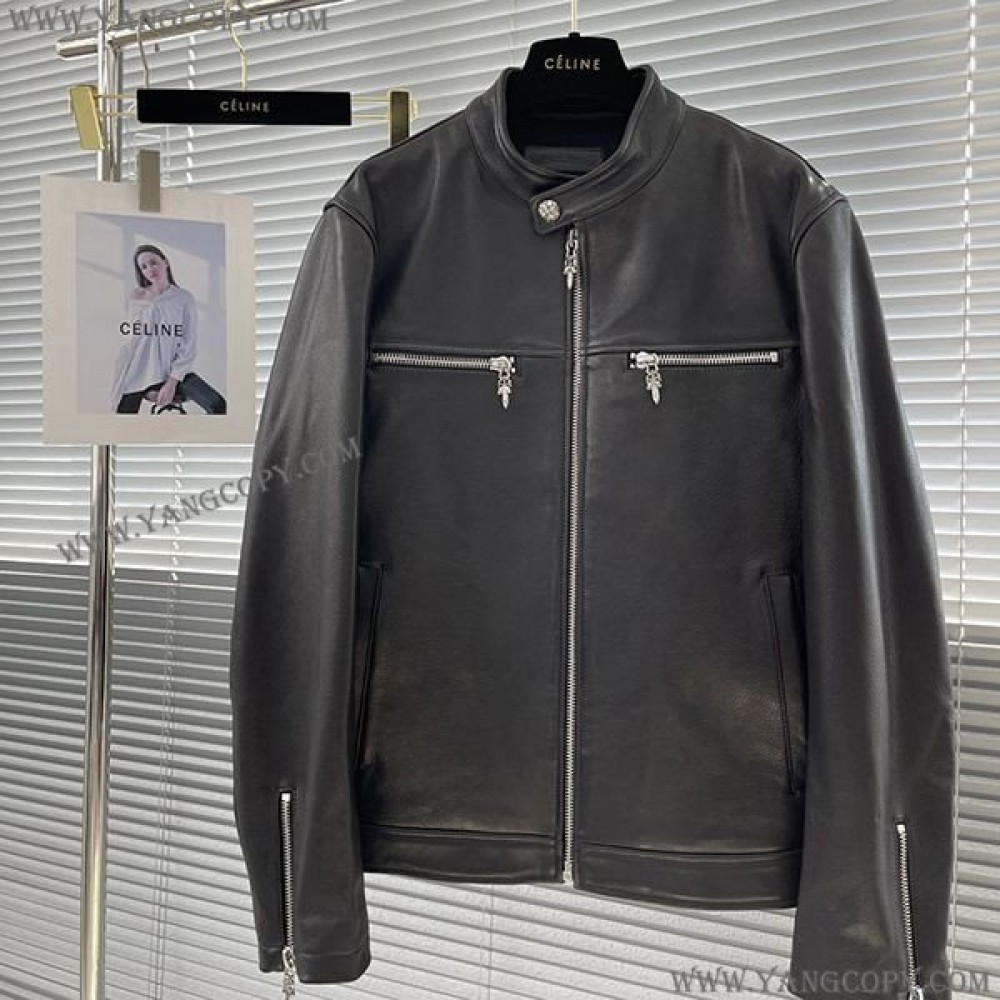 クロムハーツ スーパーコピー レザー ジャケットCH Kua33016