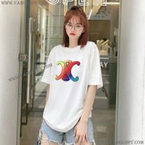 セリーヌ スーパーコピー トリオンフ ロゴ オーバーサイズ Tシャツ ホワイト Cen62027