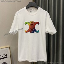 セリーヌ スーパーコピー トリオンフ ロゴ オーバーサイズ Tシャツ ホワイト Cen62027