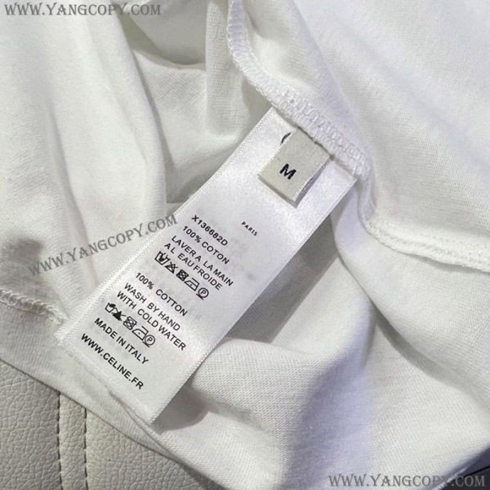 セリーヌ スーパーコピー トリオンフ ロゴ オーバーサイズ Tシャツ ホワイト Cen62027
