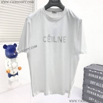 セリーヌ スーパーコピー ルーズ Tシャツ コットン ホワイト Cek79458