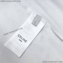 セリーヌ スーパーコピー ルーズ Tシャツ コットン ホワイト Cek79458