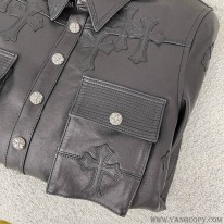 クロムハーツ スーパーコピー JJ DEANレザー ジャケットセメタリークロス Kud59066