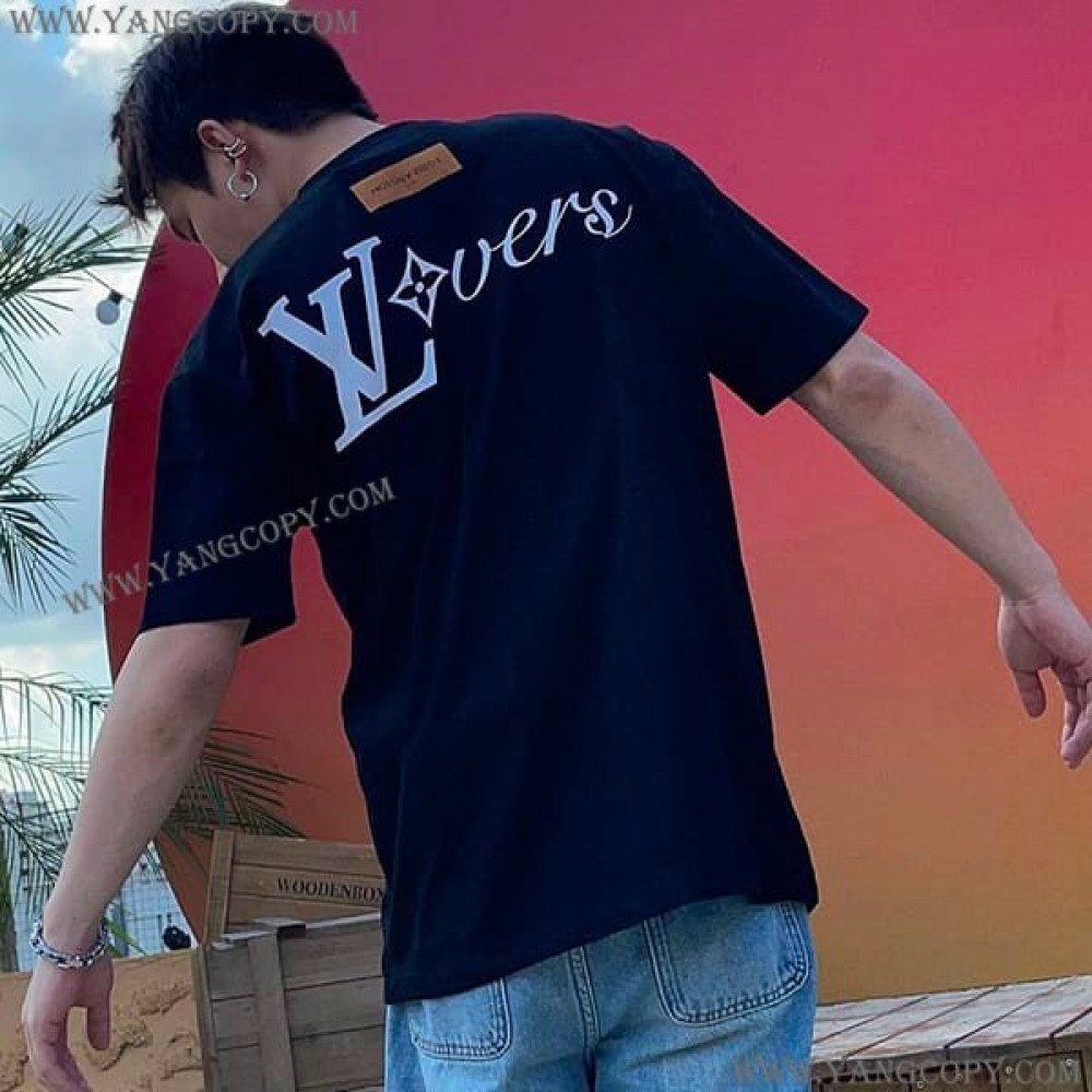 ルイヴィトン コピー グラフィック クルーネック Tシャツ 2色 vuu56145