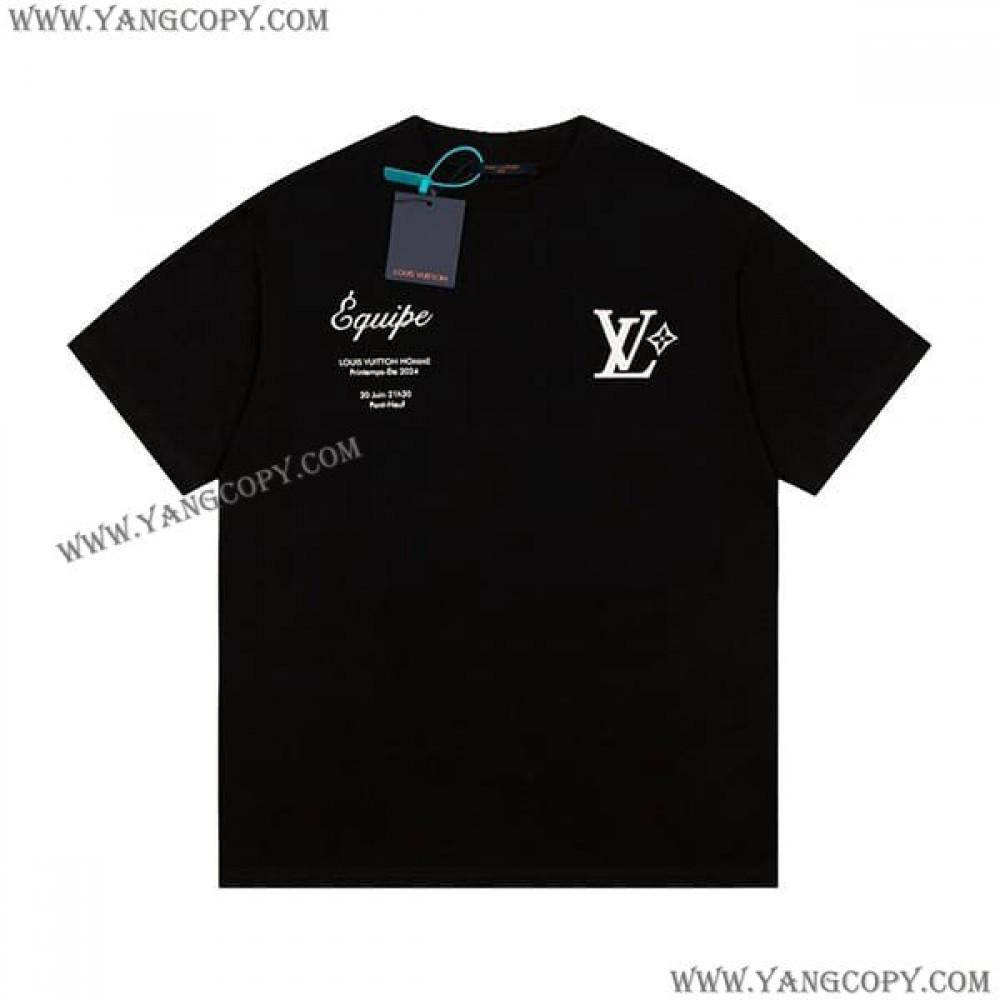 ルイヴィトン コピー グラフィック クルーネック Tシャツ 2色 vuu56145