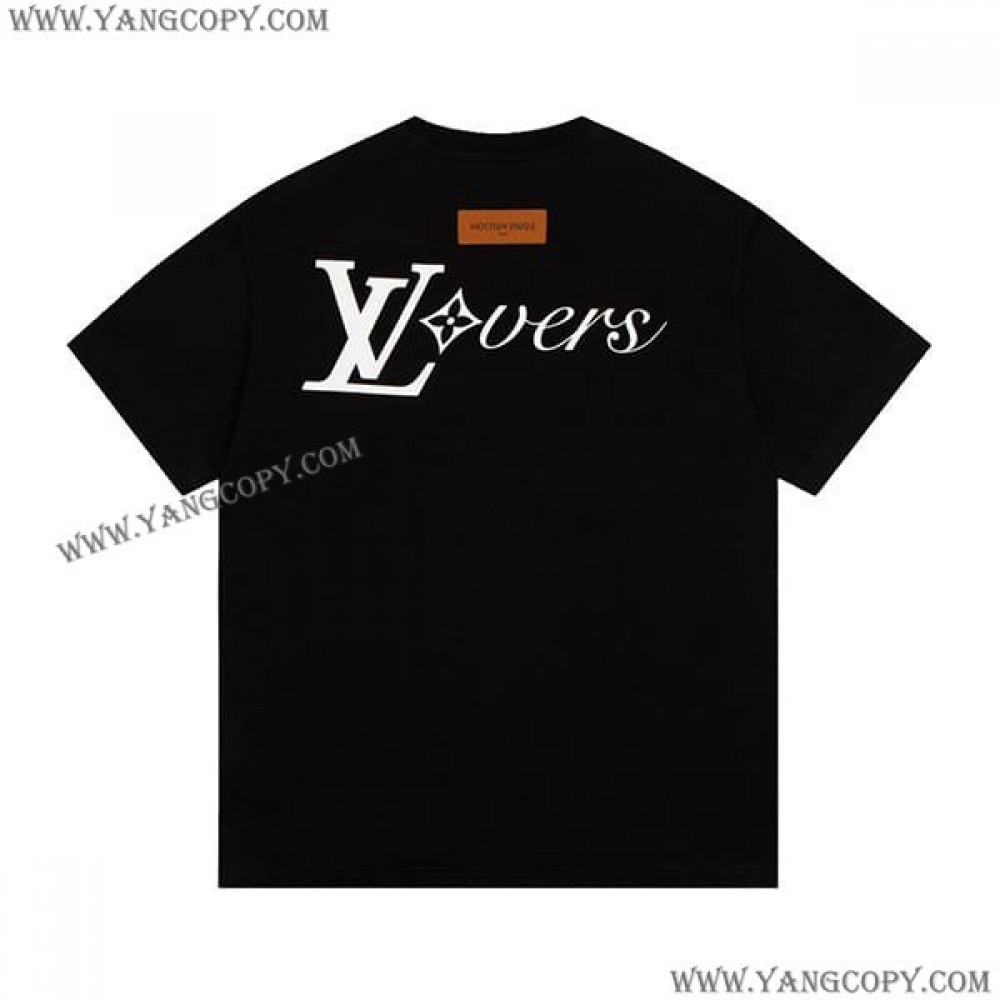 ルイヴィトン コピー グラフィック クルーネック Tシャツ 2色 vuu56145