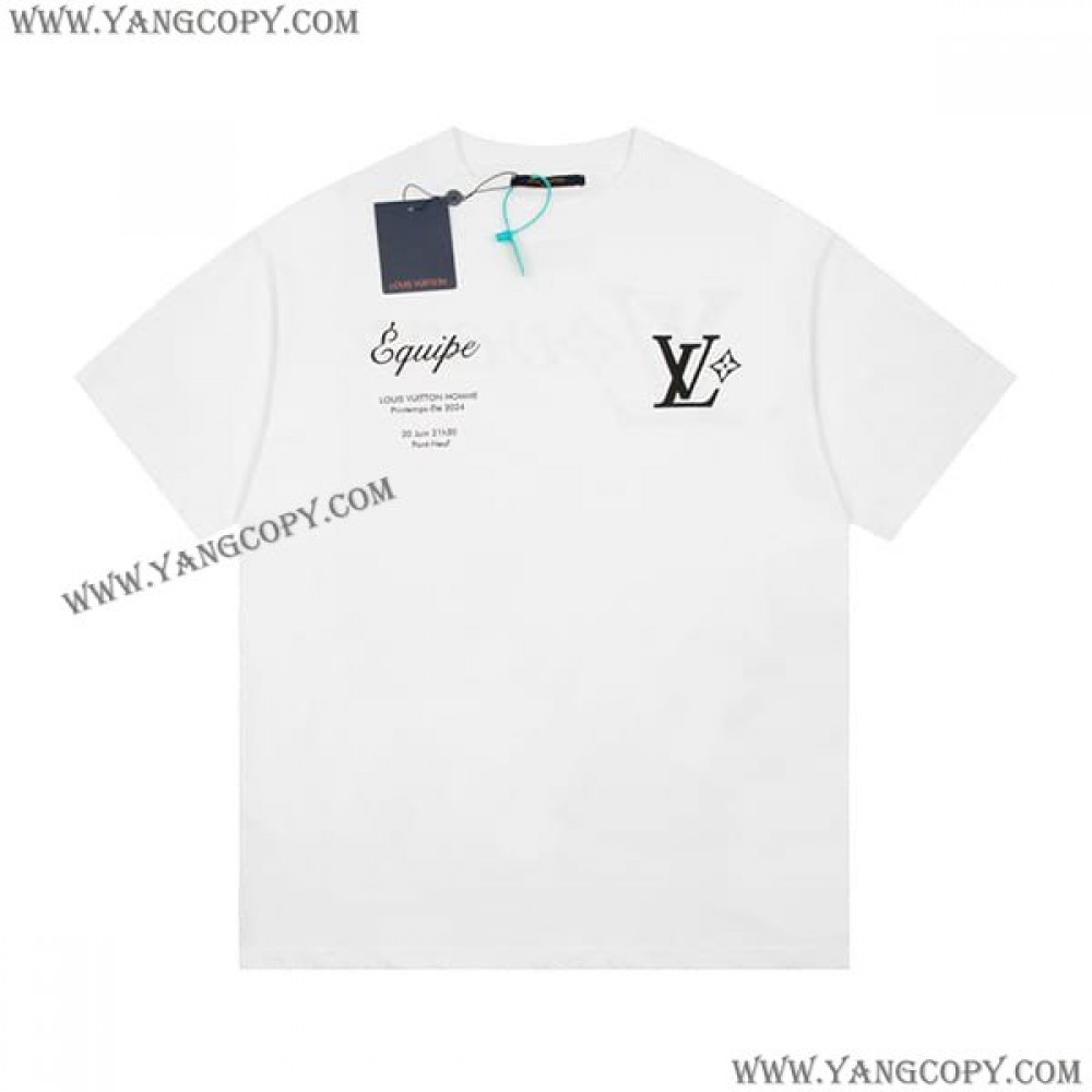 ルイヴィトン コピー グラフィック クルーネック Tシャツ 2色 vuu56145