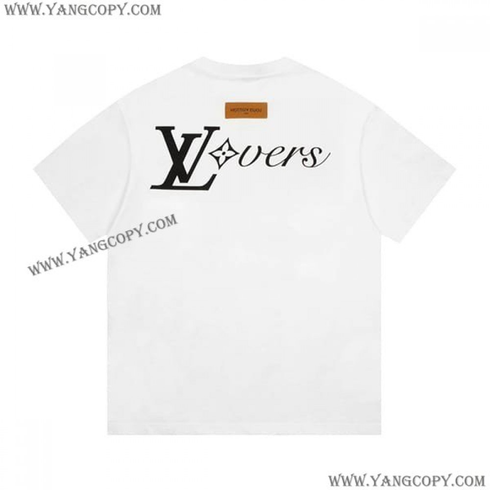 ルイヴィトン コピー グラフィック クルーネック Tシャツ 2色 vuu56145
