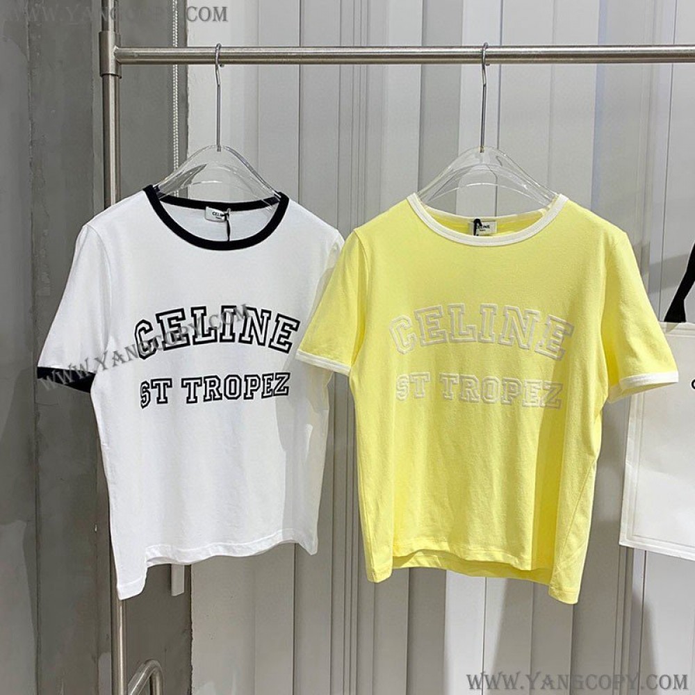 セリーヌ スーパーコピー サントロペコットンフロックTシャツ 2X774501F