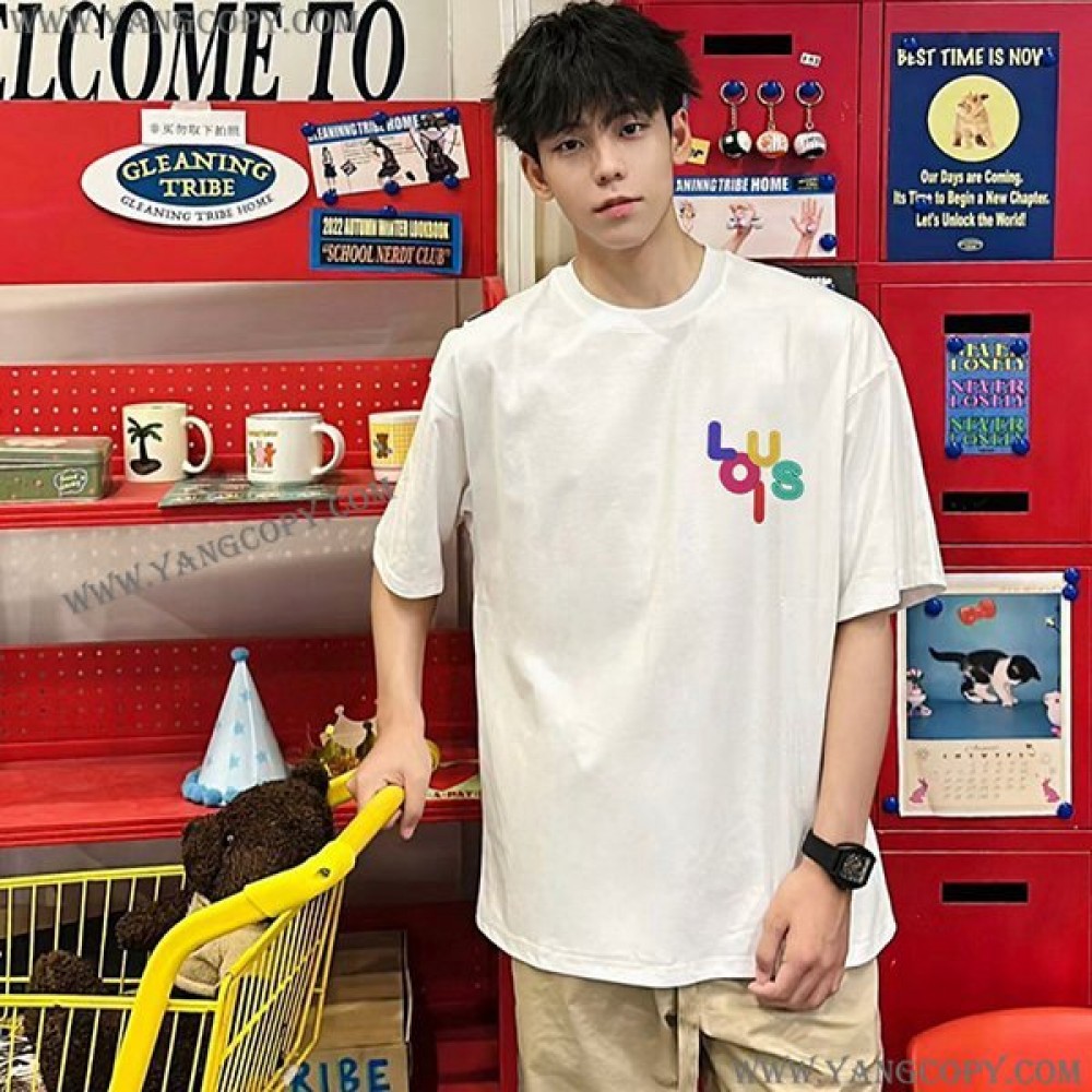 ルイヴィトン スーパーコピー Tシャツ コットン ホワイト男女兼用 vug62016