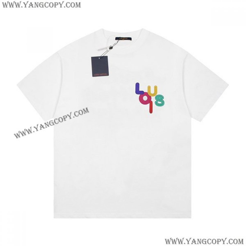 ルイヴィトン スーパーコピー Tシャツ コットン ホワイト男女兼用 vug62016
