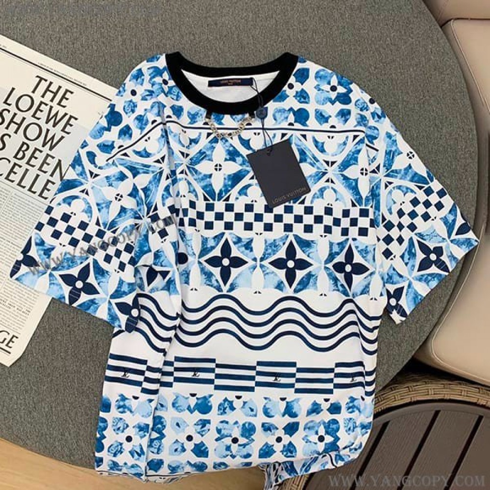 ルイヴィトン スーパーコピー モノグラムタイルプリントTシャツドレス vuk62683