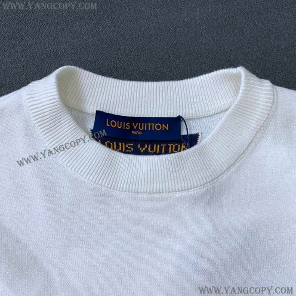 ルイヴィトン スーパーコピー Tシャツ 21SS フロウティングLVプリンテッド vuq53601