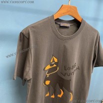 ルイヴィトン スーパーコピー 半袖 コットン ロゴ Tシャツ vug87052