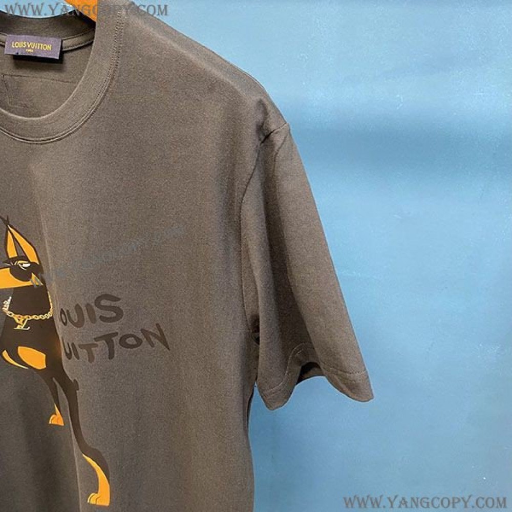 ルイヴィトン スーパーコピー 半袖 コットン ロゴ Tシャツ vug87052
