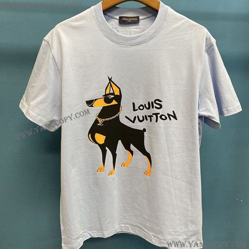 ルイヴィトン スーパーコピー 半袖 コットン ロゴ Tシャツ vue75994