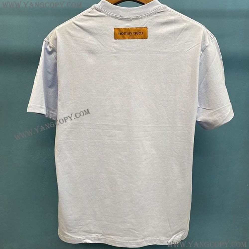 ルイヴィトン スーパーコピー 半袖 コットン ロゴ Tシャツ vue75994