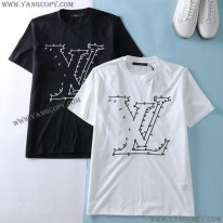ルイヴィトン コピー LVステッチプリント 刺しゅうTシャツ 2色 vuz90956