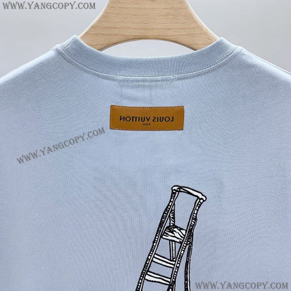 ルイヴィトン コピー ブルー Tシャツ vuy52658
