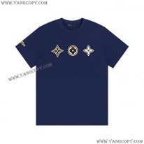 ルイヴィトン スーパーコピー モノグラム Tシャツ ブルー vuj74402