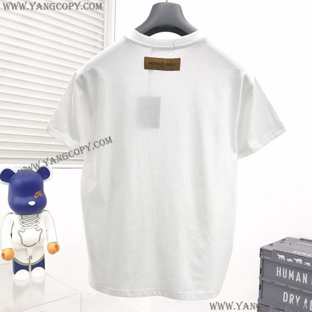ルイヴィトン コピー Tシャツ トップス 半袖 メンズ レッド vuu76548