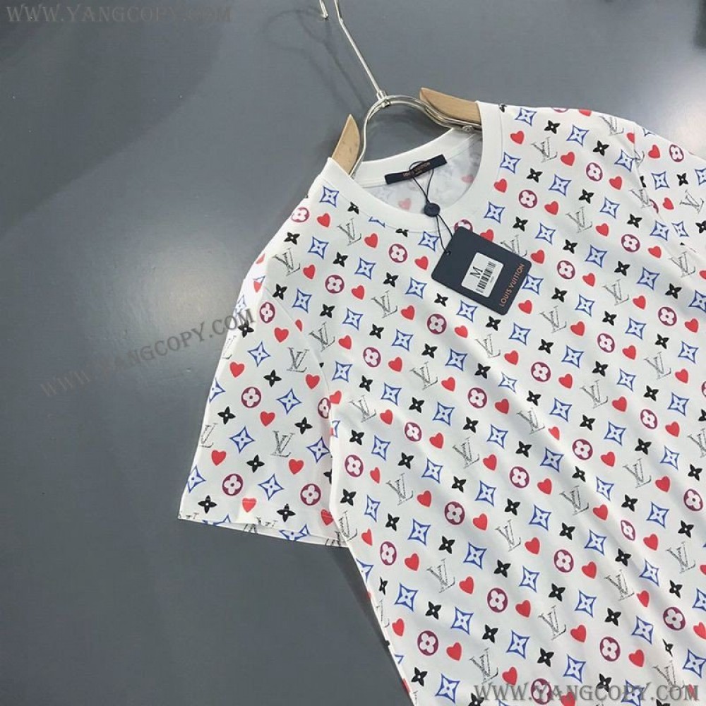 ルイヴィトン コピー Tシャツ パロディ ウォーターカラーモノグラムロゴ vuw17317