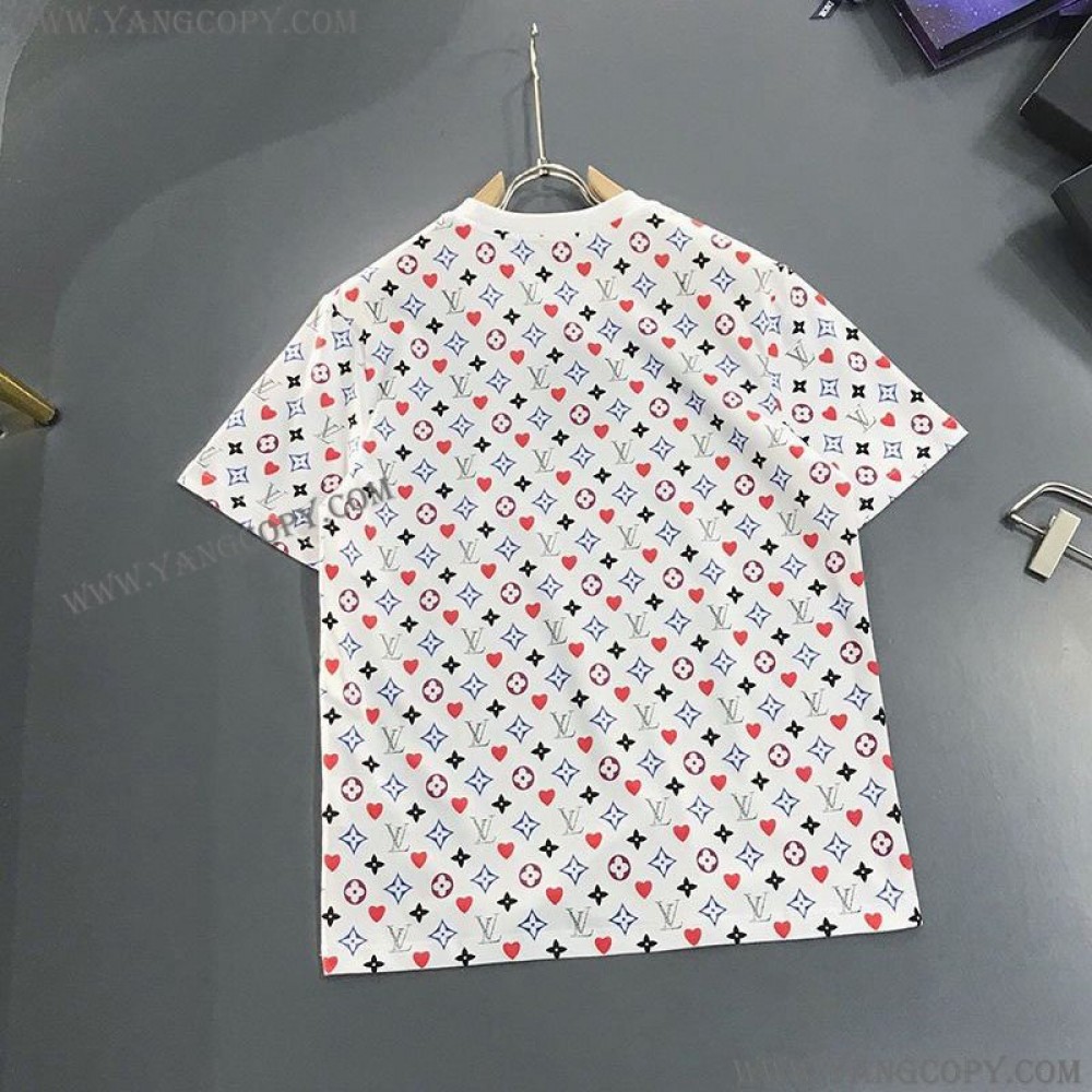 ルイヴィトン コピー Tシャツ パロディ ウォーターカラーモノグラムロゴ vuw17317