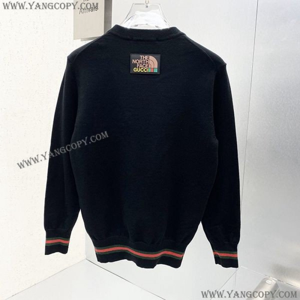 グッチ x ノースフェイス スーパーコピー ロゴプリント コットン 長袖 Tシャツ guw94708