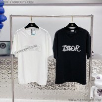 ディオール スーパーコピー Tシャツ コットンブラック ホワイト ded36856