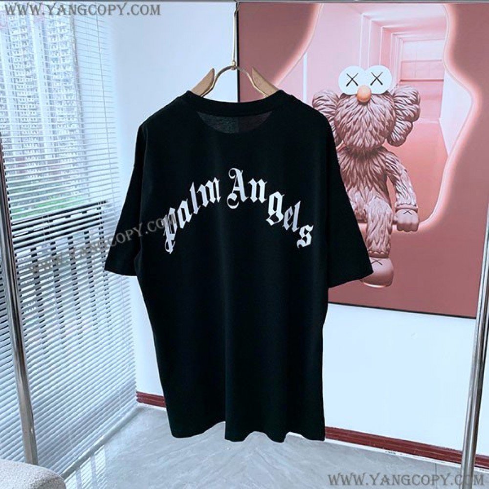 モンクレール 偽物 Palm angels ロゴプリント ロゴパッチ Tシャツ mop32480