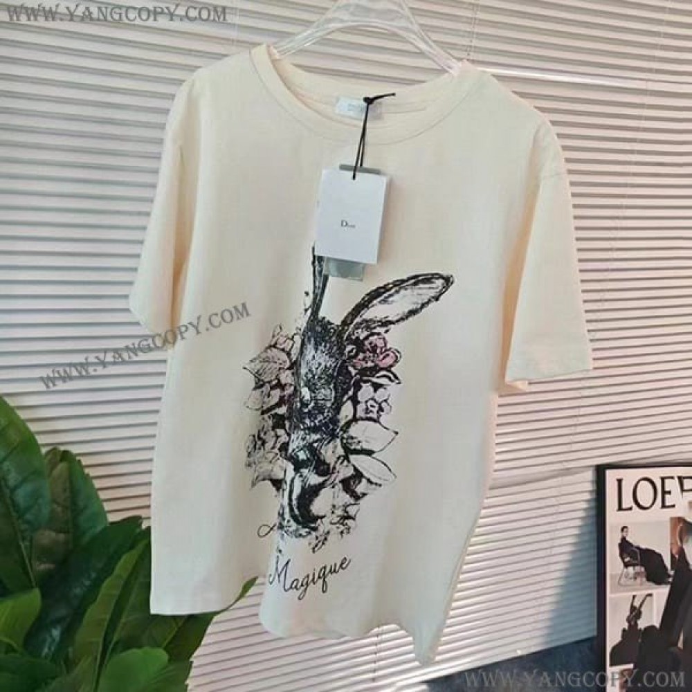 ディオール 偽物 ロゴ入り コットン Tシャツ 313T03A4408