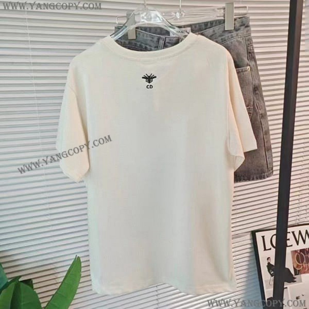 ディオール 偽物 ロゴ入り コットン Tシャツ 313T03A4408