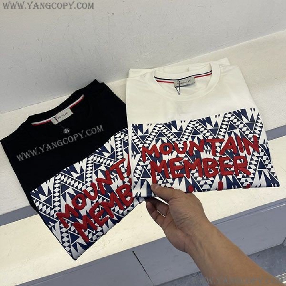 モンクレール スーパーコピー ロゴ コットン クルーネック Tシャツ 2色 mos89559