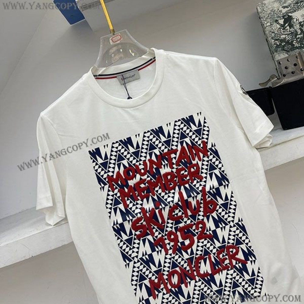 モンクレール スーパーコピー ロゴ コットン クルーネック Tシャツ 2色 mos89559