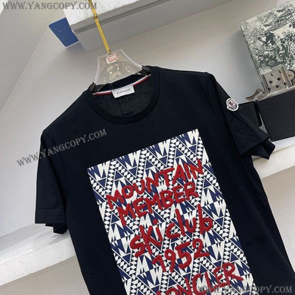 モンクレール スーパーコピー ロゴ コットン クルーネック Tシャツ 2色 mos89559