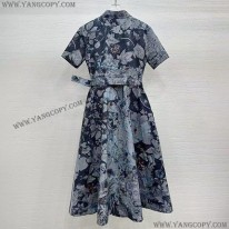ディオール 偽物 Toile de Jouy柄 コットン 半袖シャツドレス 251R81B3802X1821