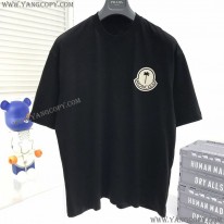 モンクレール スーパーコピー ブラック ロゴ コットン Tシャツ mob23849