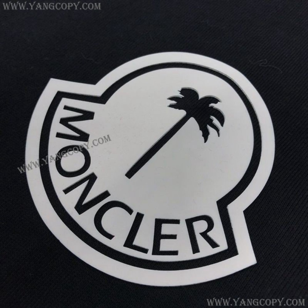モンクレール スーパーコピー ブラック ロゴ コットン Tシャツ mob23849