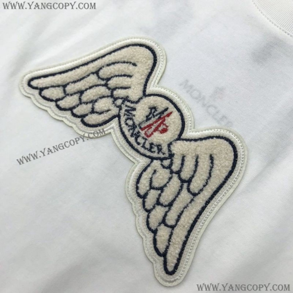 モンクレール 偽物 ブラック ロゴ コットン Tシャツ パロディ moo26915