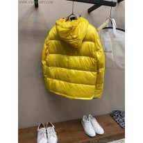 モンクレール 偽物 フード付 ダウンジャケット イエロー mon09787