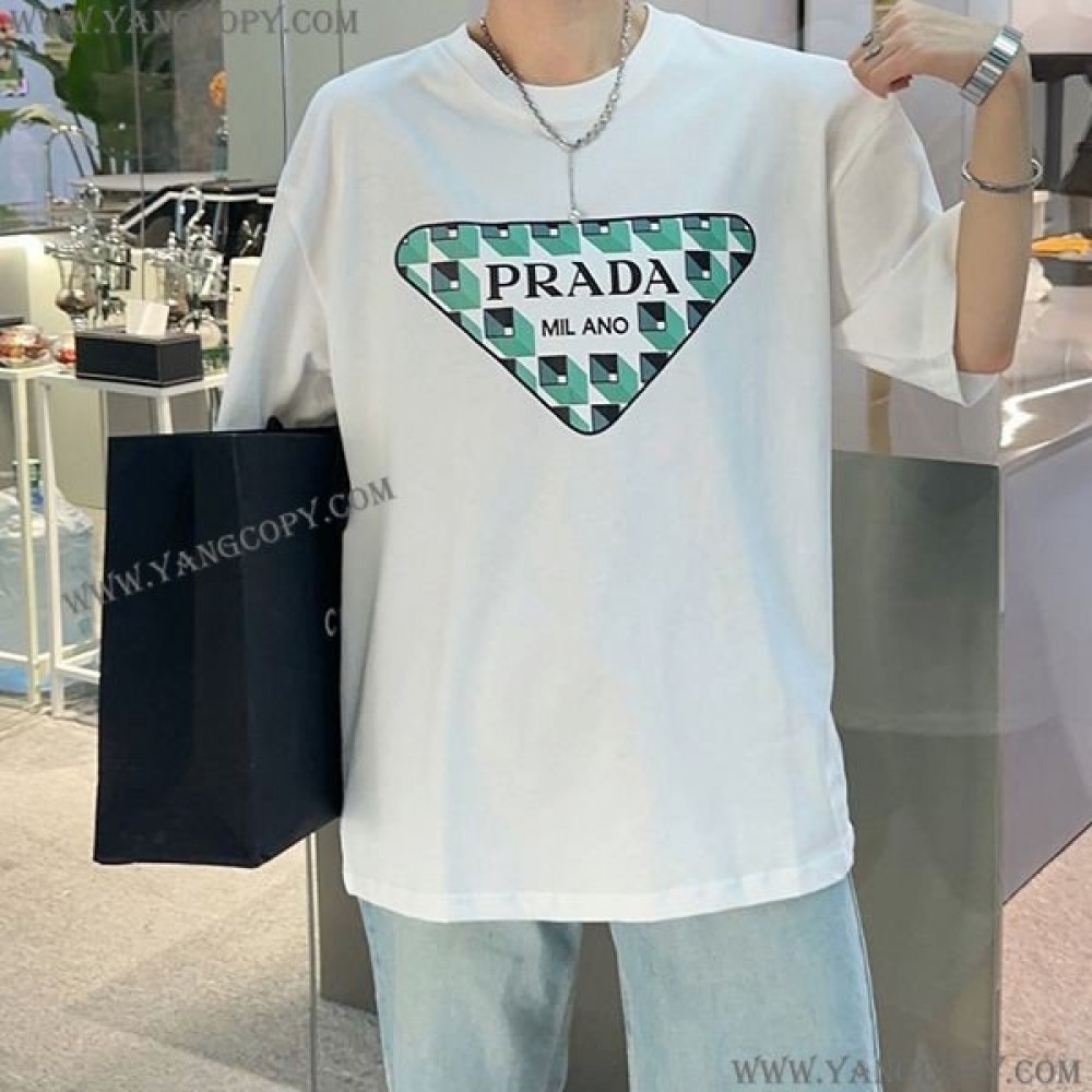 プラダ スーパーコピー プリンテッドコットン Tシャツ pui83979