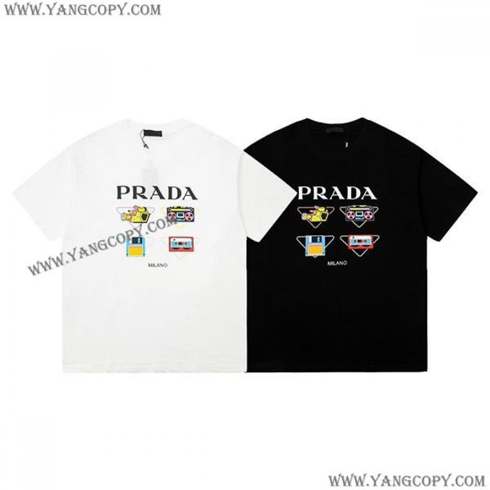 プラダ スーパーコピー プリンテッドコットンTシャツ puf48166