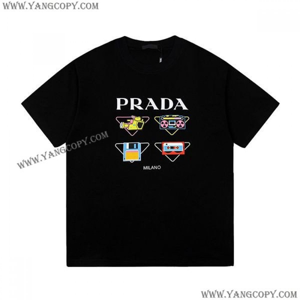 プラダ スーパーコピー プリンテッドコットンTシャツ puf48166